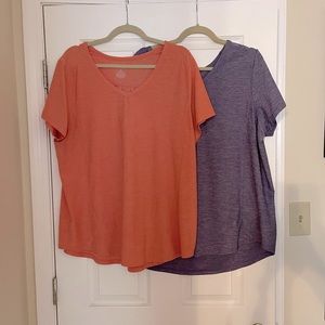 COPY - EUC two -2XL Armachillo v-neck short sleeve shirts melon and purple